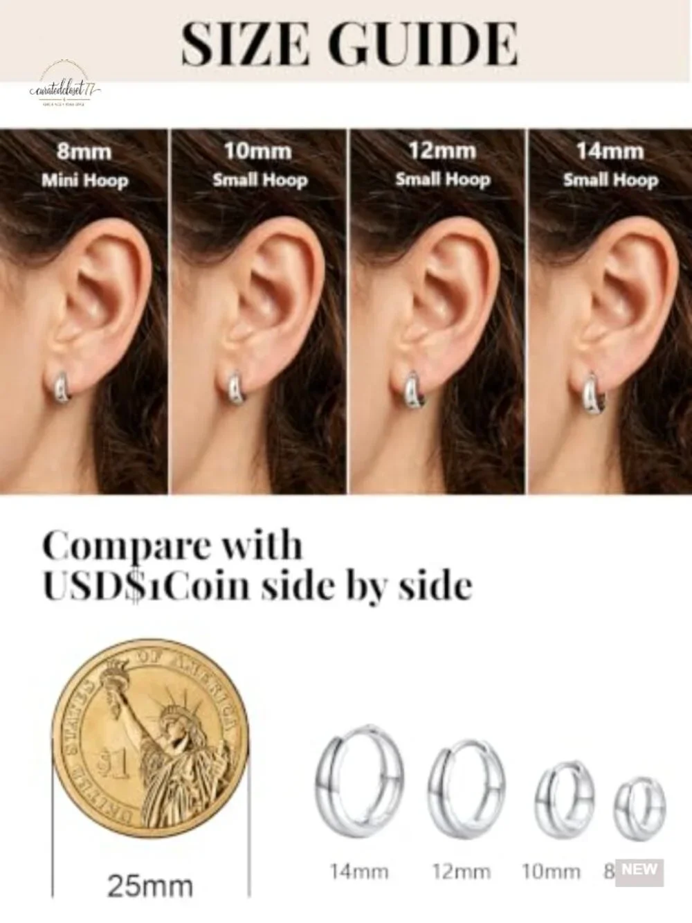 14K Gold Plated Chunky Hoop Earrings Silver Post Hypoallergenic Lightweight